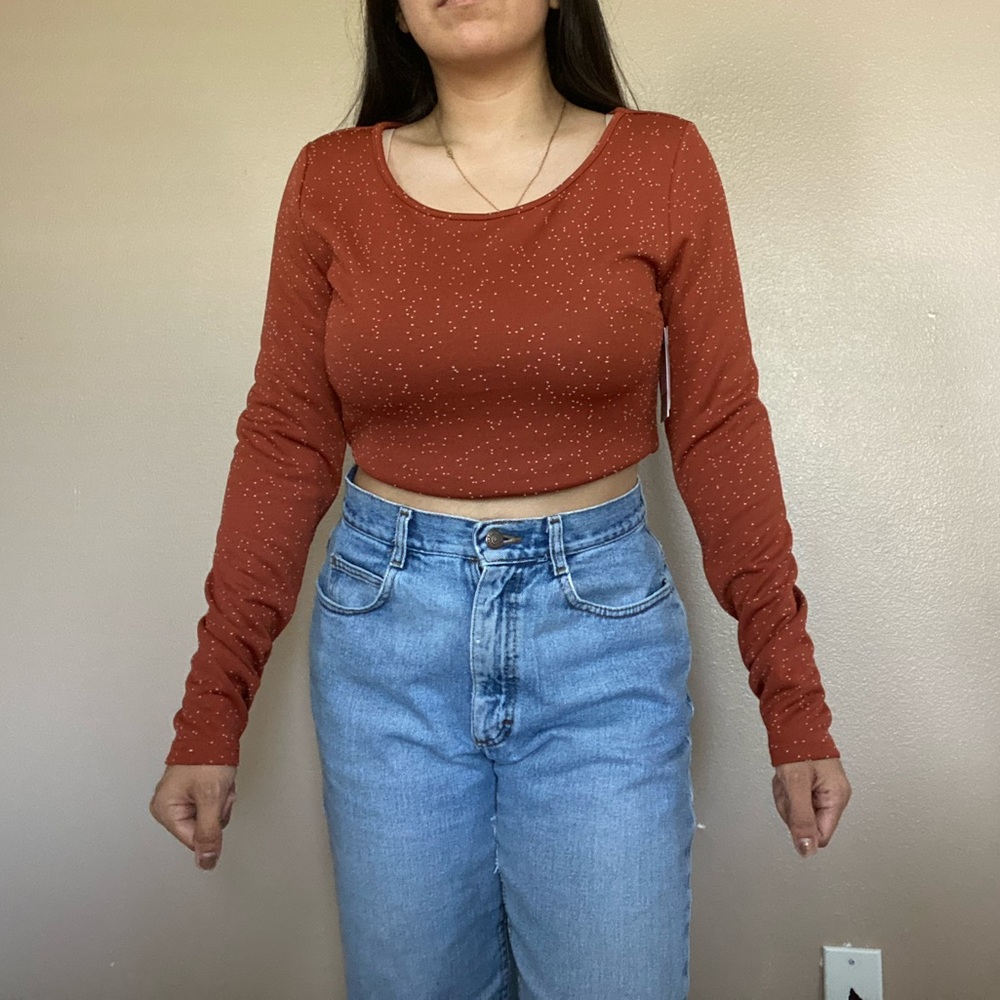 BP NWT Burnt Orange Long Sleeve Crop top